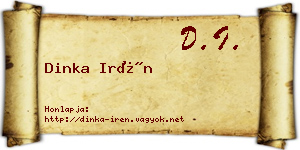 Dinka Irén névjegykártya